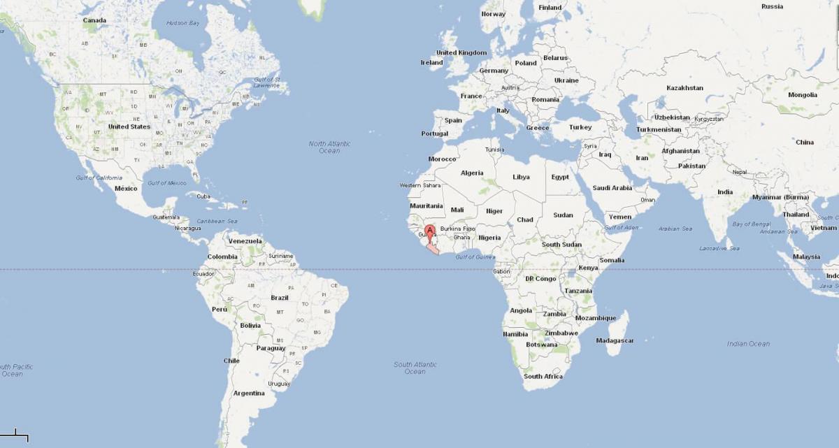 Liberia location on world map