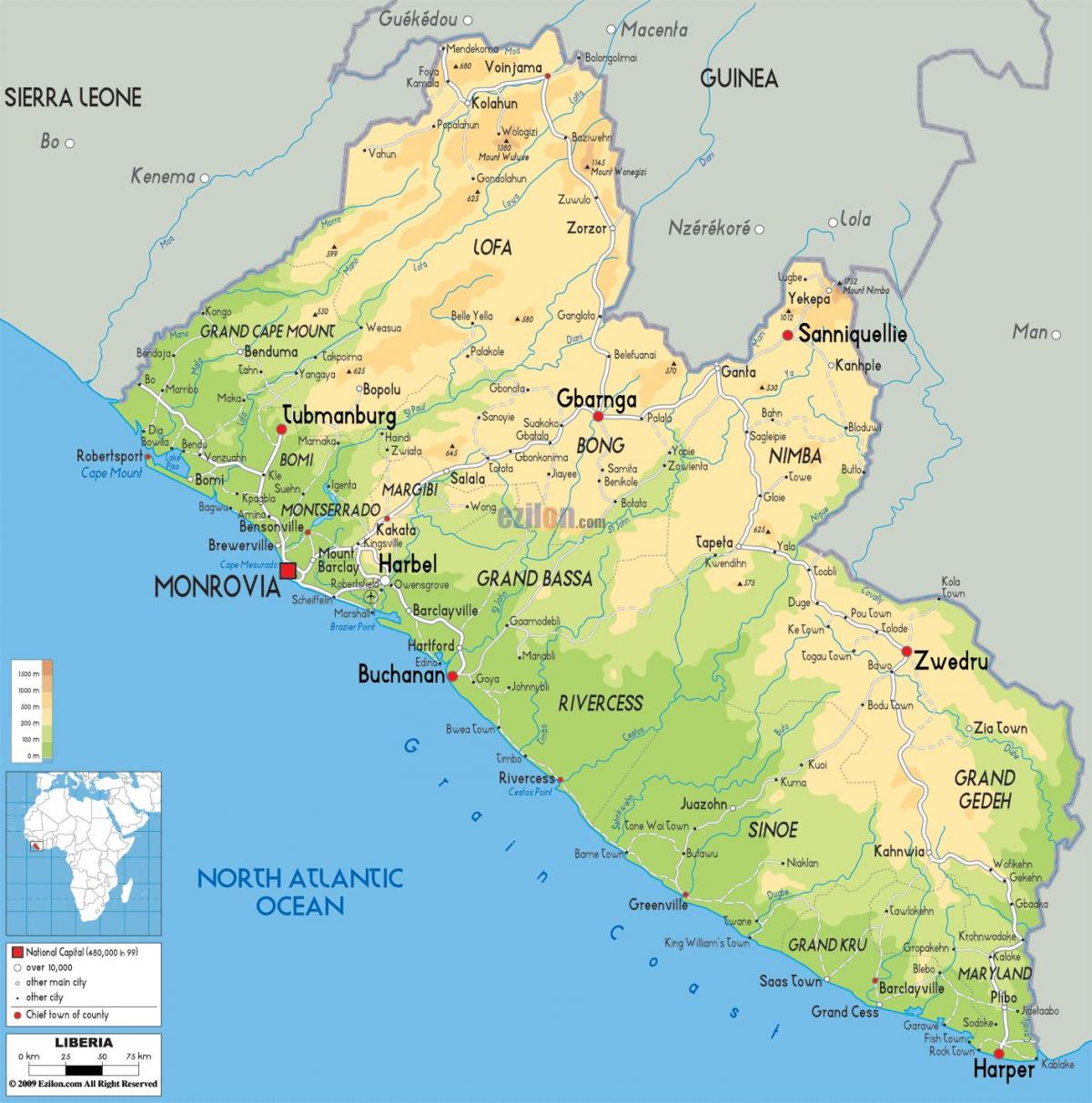 draw the map of Liberia