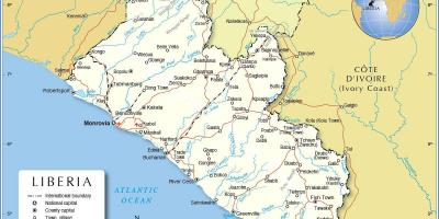 Map of Liberia west africa